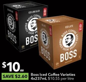 Ritchies Boss Iced Coffee Varieties 4x237mL offer