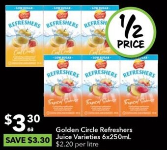Ritchies Golden Circle Refreshers Juice Varieties 6x250mL offer