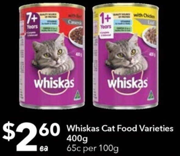 Whiskas Cat Food Varieties 400g offer at Ritchies