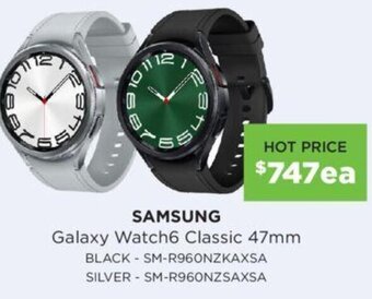 Bing Lee SAMSUNG Galaxy Watch6 Classic 47mm BLACK - SM-R960NZKAXSA SILVER - SM-R960NZSAXSA offer