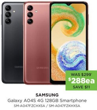 Bing Lee SAMSUNG Galaxy A04S 4G 128GB Smartphone SM-A047FZCHXSA / SM-A047FZKHXSA offer