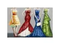 LivingStyles "Bright Dresses" Stretched Canvas Wall Art Paint, 90cm offer