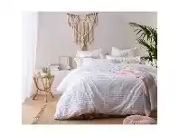 LivingStyles Vintage Design Homeware Betty Washed Cotton Quilt Cover Set, King, White offer