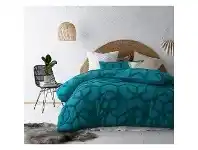 LivingStyles Vintage Design Homeware Dreamweaver Cotton Quilt Cover Set, Queen, Teal offer