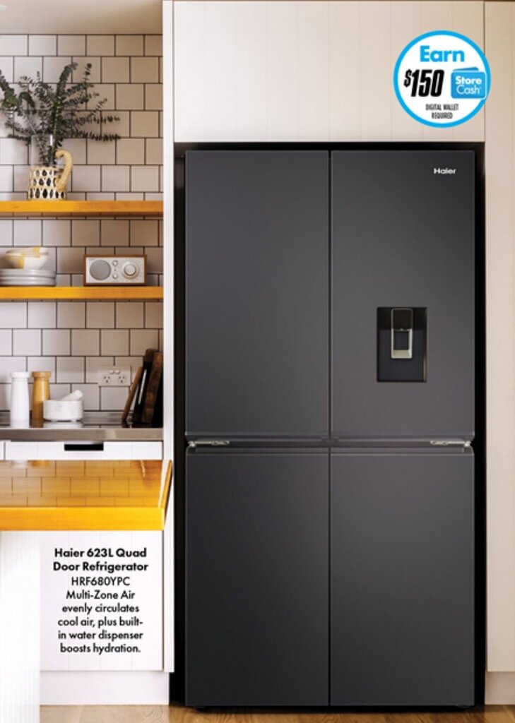 Haier 623L Quad Door Refrigerator HRF680YPC offer at The Good Guys
