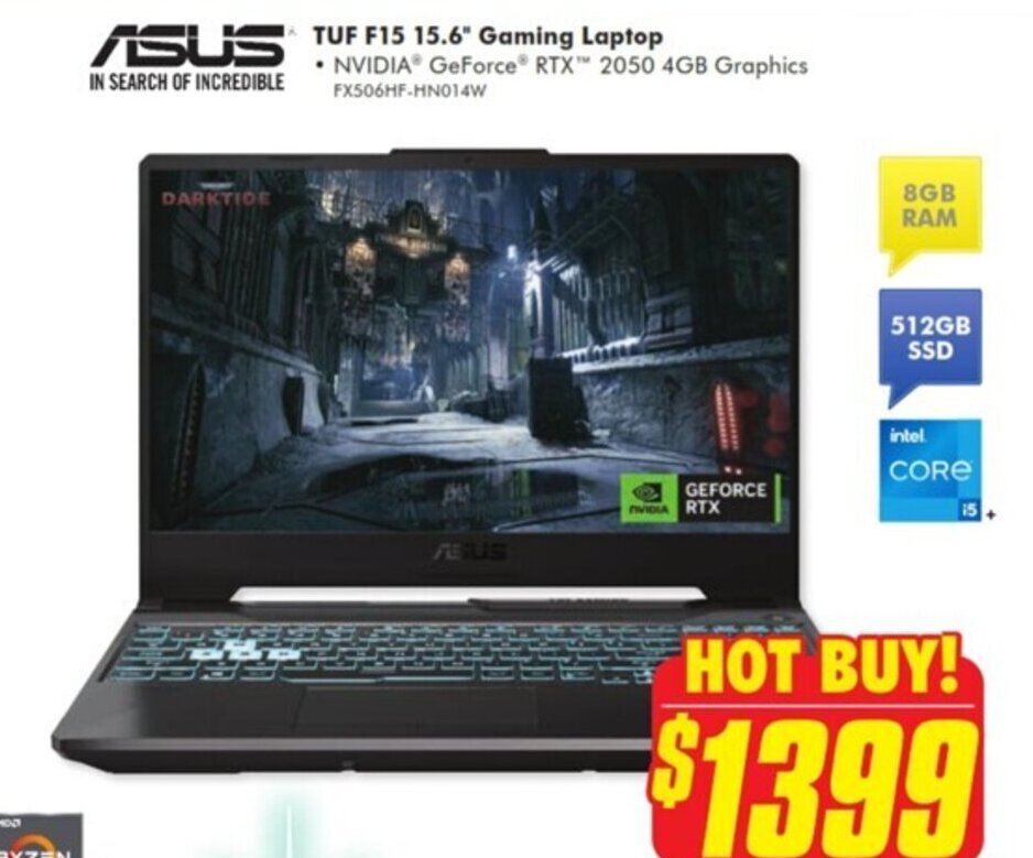 ASUS TUF F15 15.6" Gaming Laptop offer at The Good Guys