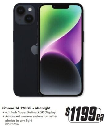 The Good Guys iPhone 14 128GB - Midnight offer