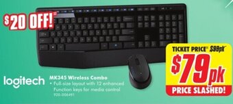 The Good Guys logitech MK345 Wireless Combo offer