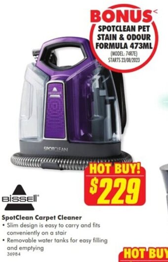The Good Guys BISSELL SpotClean Carpet Cleaner offer