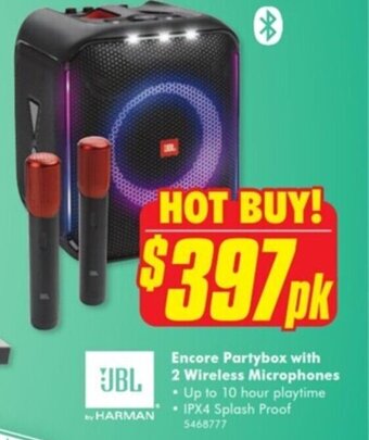 The Good Guys Encore Partybox with 2 Wireless Microphones offer