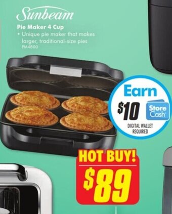 The Good Guys Sunbeam Pie Maker 4 Cup offer