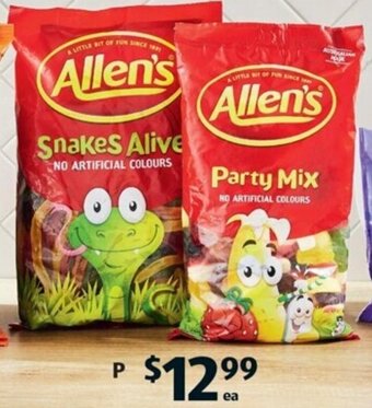 ALDI P Allen's Snakes or Party Mix 1kg offer