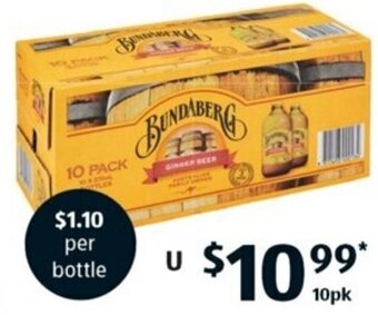 ALDI U Bundaberg Ginger Beer 10 x 375ml offer