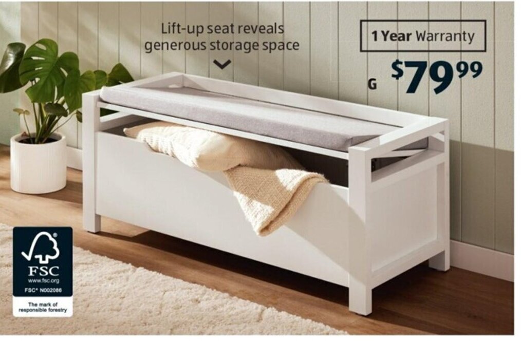 G LiftUp Storage Bench offer at ALDI