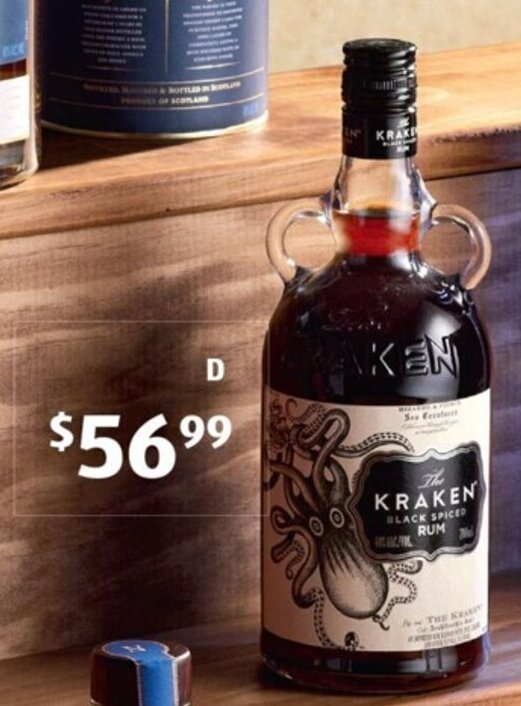 D The Kraken Black Spiced Rum 700ml offer at ALDI