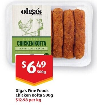 ALDI Olga's Fine Foods Chicken Kofta 500g offer