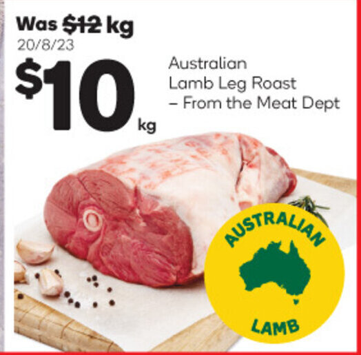 Australian Lamb Leg Roast From the Meat Dept offer at Woolworths