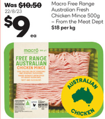 Woolworths Macro Free Range Australian Fresh Chicken Mince 500g - From the Meat Dept offer