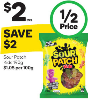 Woolworths Sour Patch Kids 190g offer