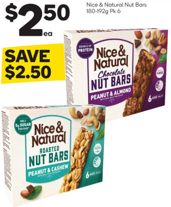 Woolworths Nice & Natural Nut Bars 180-192g Pk 6 offer