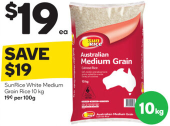 Woolworths SunRice White Medium Grain Rice 10 kg offer