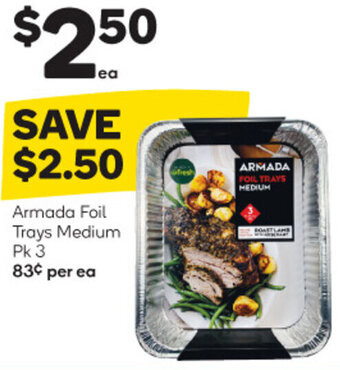 Woolworths Armada Foil Trays Medium Pk 3 offer