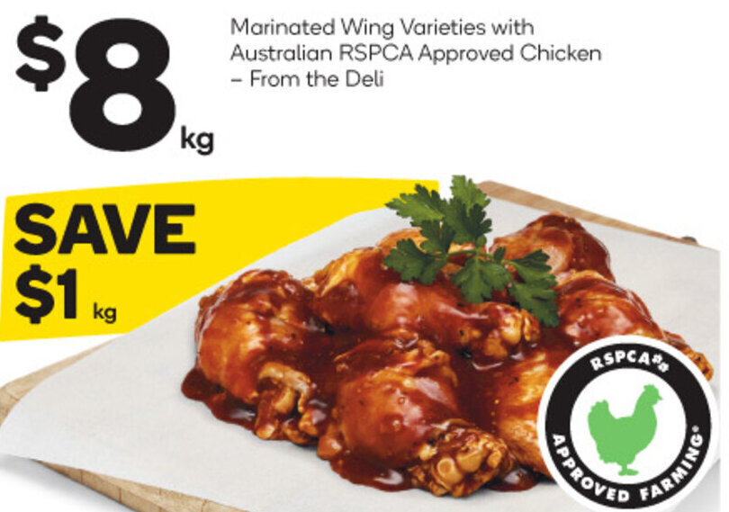 Marinated Wing Varieties with Australian RSPCA Approved Chicken From