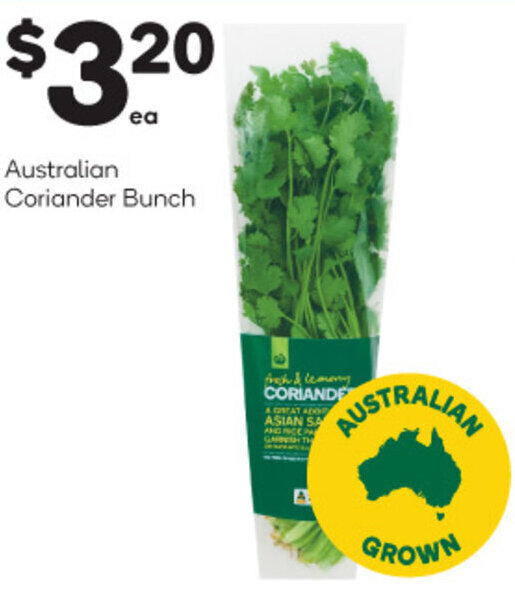 Australian Coriander Bunch offer at Woolworths