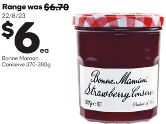 Woolworths Bonne Maman Conserve 370-380g offer