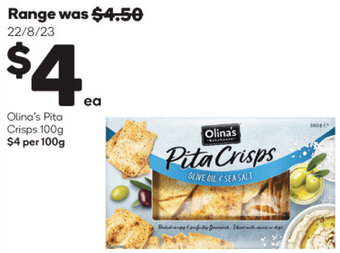 Woolworths Olina's Pita Crisps 100g offer