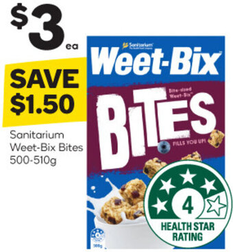 Woolworths Sanitarium Weet-Bix Bites 500-510g offer
