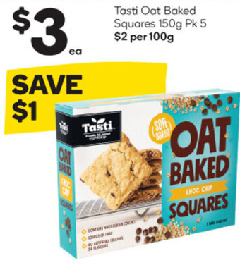 Woolworths Tasti Oat Baked Squares 150g Pk 5 offer