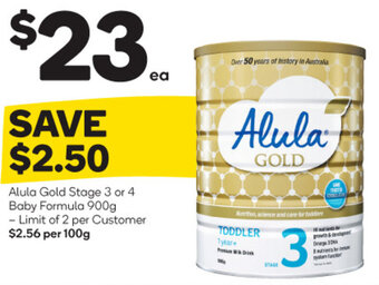 Alula Gold Stage 3 or 4 Baby Formula 900g - Limit of 2 per Customer