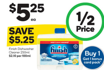 Woolworths Finish Dishwasher Cleaner 250ml offer