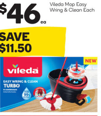 Woolworths Vileda Mop Easy Wring & Clean Each offer