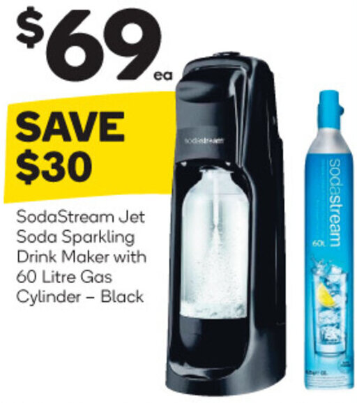 SodaStream Jet Soda Sparkling Drink Maker with 60 Litre Gas Cylinder