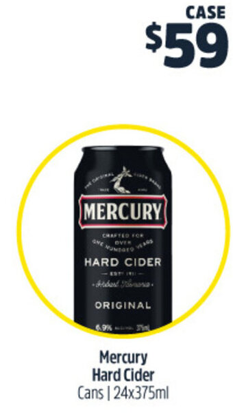 Woolworths Mercury Hard Cider Cans | 24x375ml offer