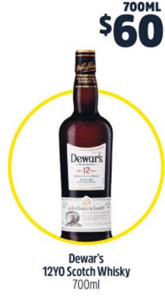 Woolworths Dewar's 12YO Scotch Whisky 700ml offer