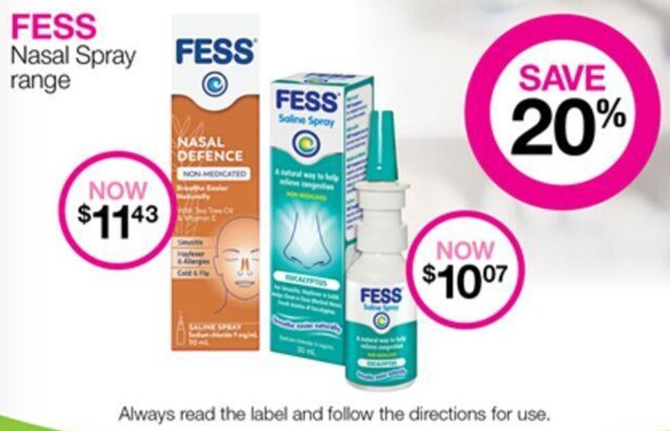 FESS Nasal Spray range offer at Priceline