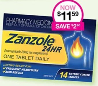 Priceline Zanzole Esomeprazole 20mg (as magnesium) ONE TABLET DAILY offer