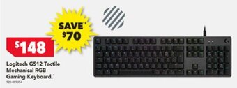 Harvey Norman Logitech G512 Tactile Mechanical RGB Gaming Keyboard. offer