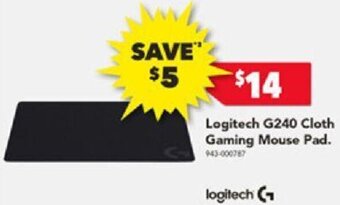 Logitech G240 Cloth Gaming Mouse Pad.