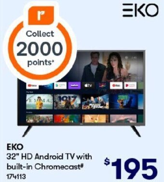 BIG W EKO 32" HD Android TV with built-in Chromecast# offer