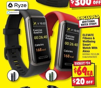 JB Hi-Fi Elevate Fitness & Wellbeing Smart Watch With Alexa offer