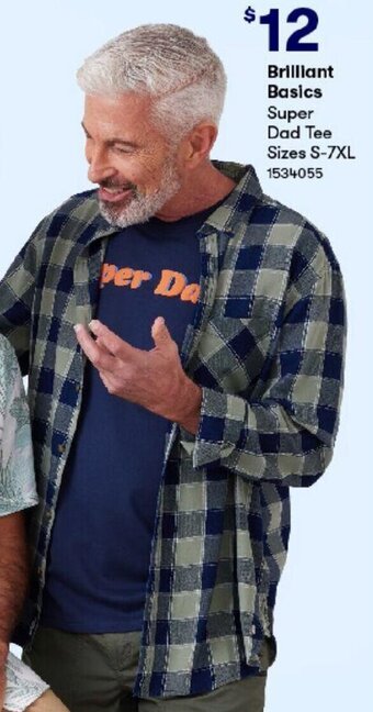 BIG W Brilliant Basics Super Dad Tee Sizes S-7XL offer