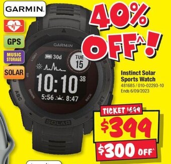 JB Hi-Fi Instinct Solar Sports Watch offer