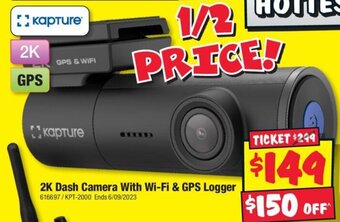 JB Hi-Fi 2K Dash Camera With Wi-Fi & GPS Logger offer