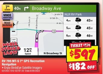 JB Hi-Fi RV 795 MT-S 7" GPS Recreation Navigation offer