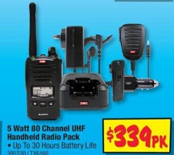 5 Watt 80 Channel UHF Handheld Radio Pack