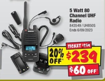 JB Hi-Fi 5 Watt 80 Channel UHF Radio offer